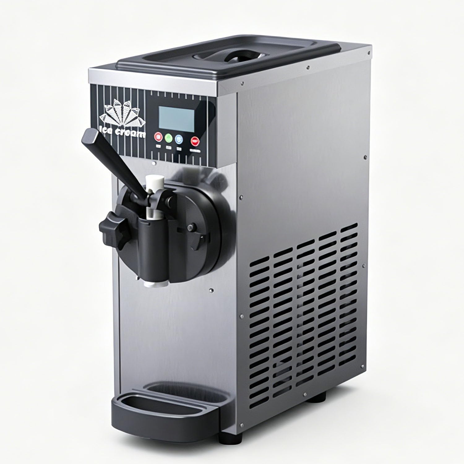 DowPie Countertop Ice Cream Maker, Low Noise Soft Serve Ice Cream Machine, featuring quiet stable running and simple installation for cafes, dessert shops