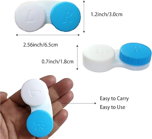 Miniatura 2 de Paquete de 12 fundas para lentes de contacto, caja de soporte para lentes de contacto, kit de almacenamiento en remojo (color surtido
