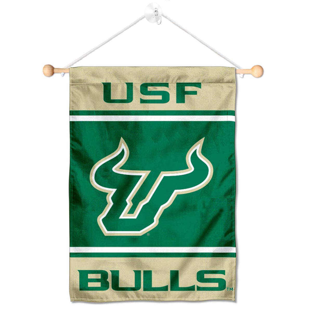South Florida Bulls Window Wall Banner Hanging Flag with Suction Cup
