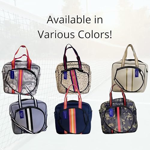 Miniatura 7 de Dallas Hill Designs Tennis Bag for Women  Neoprene Tote  3 Rackets  Applicable for Pickleball, Paddle, Squash, Racquetball, Badminton  Shoes and