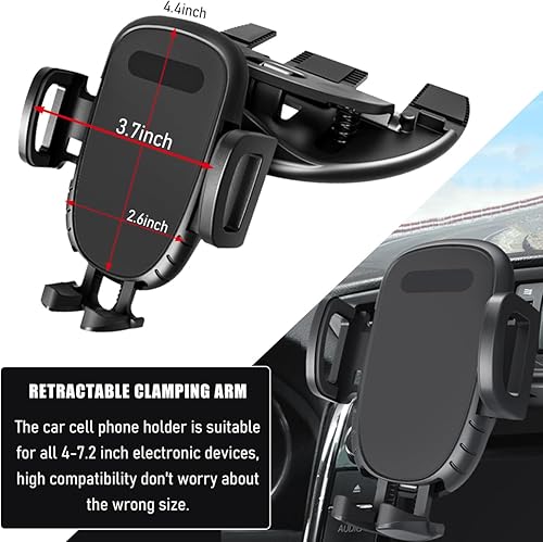 Miniatura 2 de Soporte de teléfono para automóvil para ranura de CD, soporte magnético o de liberación de un botón, soporte de teléfono para automóvil manos