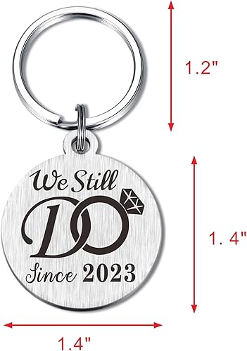 Miniatura 6 de TANWIH Llavero de segundo aniversario de boda, regalos para marido y él, aniversario de 2 años para hombres, todavía lo hacemos desde 2023,
