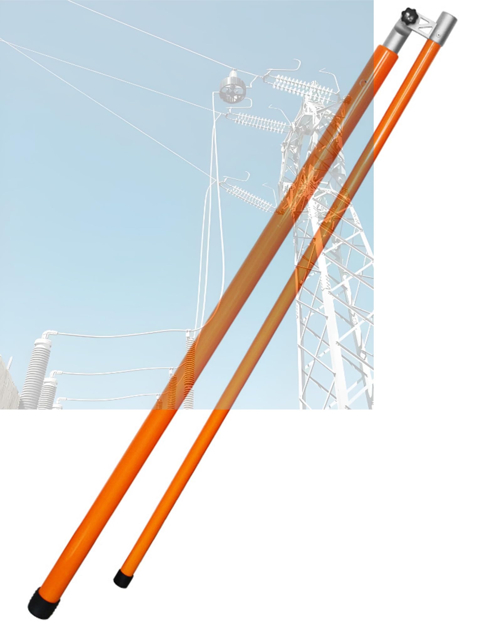Laska pomiarowa, regulowany drążek pomiarowy wysokiego napięcia 38 cm do ciężarówek i wozów samochodowych, nieprzewodzący drążek wysokości z żywicy epoksydowej z torbą do przenoszenia, narzędzie do