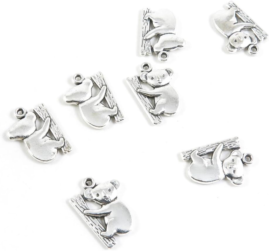 Antique Silver Tone Jewelry Making Charms Pendant Findings Craft Supplies Bulk Lots Arts Y6XY8 Koala Bear