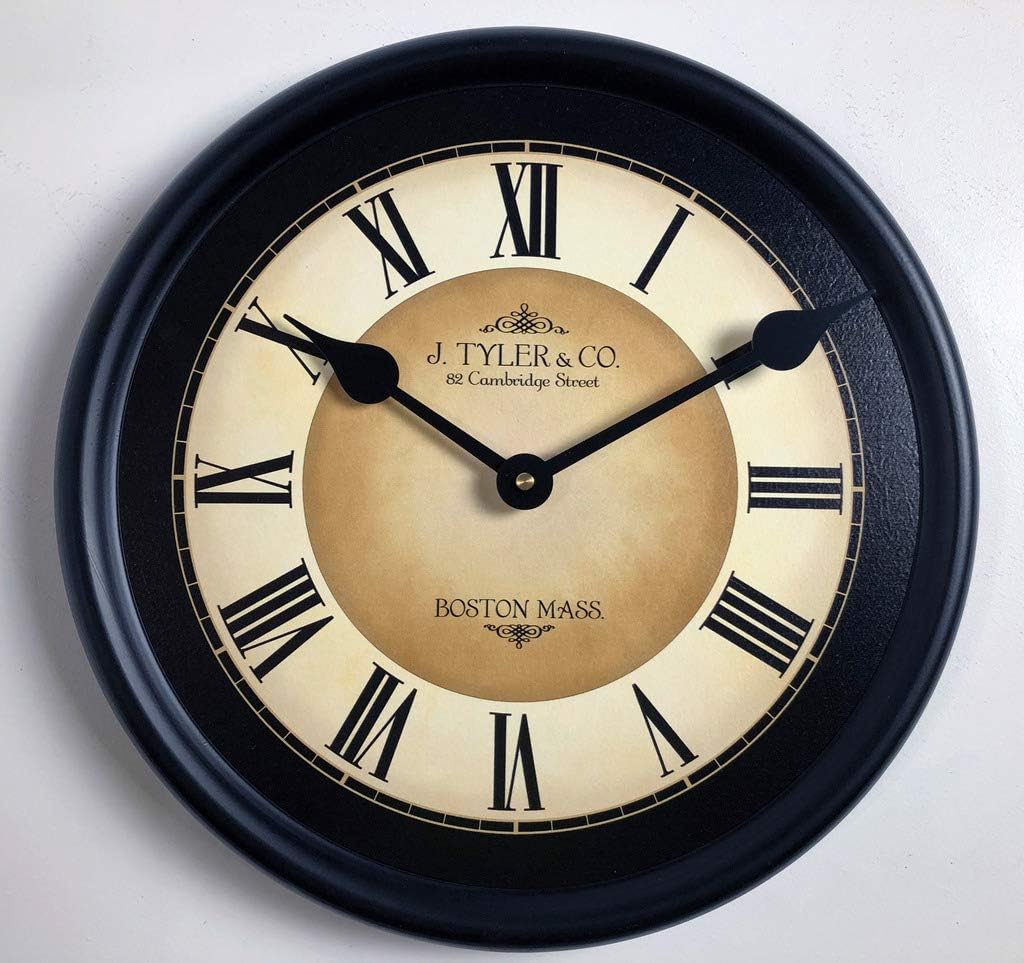Galway Black Large Wall Clock | Ultra Quiet Quartz Mechanism | Hand Made in USA Beautiful Crisp Lasting Color | Comes in 8 Sizes | 30-Inch