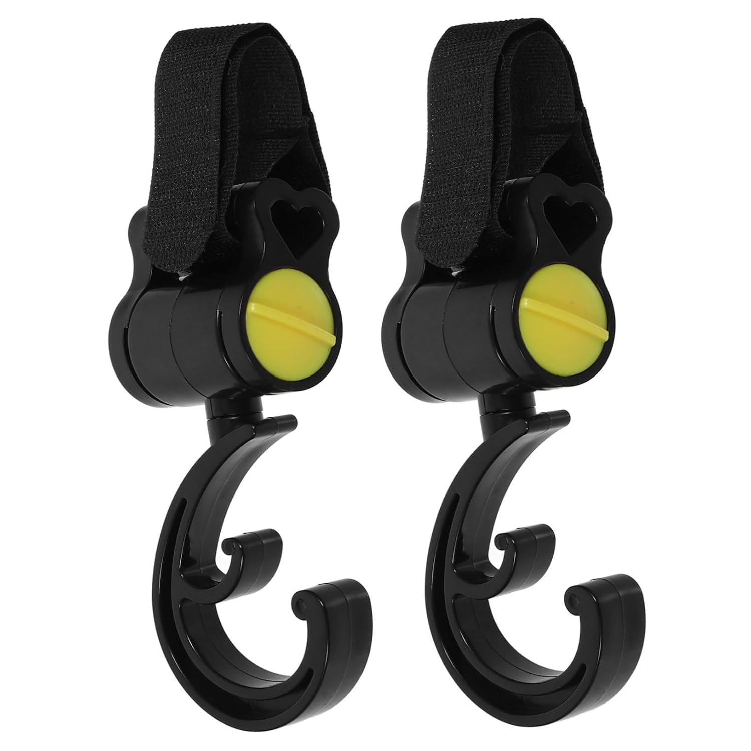 2Pcs Stroller Hooks Multi-Purpose Rotating Plastic Hanging Bag Clips for Diaper Bags Easy Install Strong Sturdy Hooks for Strollers and Bikes 2Pcs Stroller Hooks Multi-Purpose Rotating Plastic Hanging Bag Clips for Diaper Bags Easy Install Strong Sturdy Hooks for Strollers and Bikes