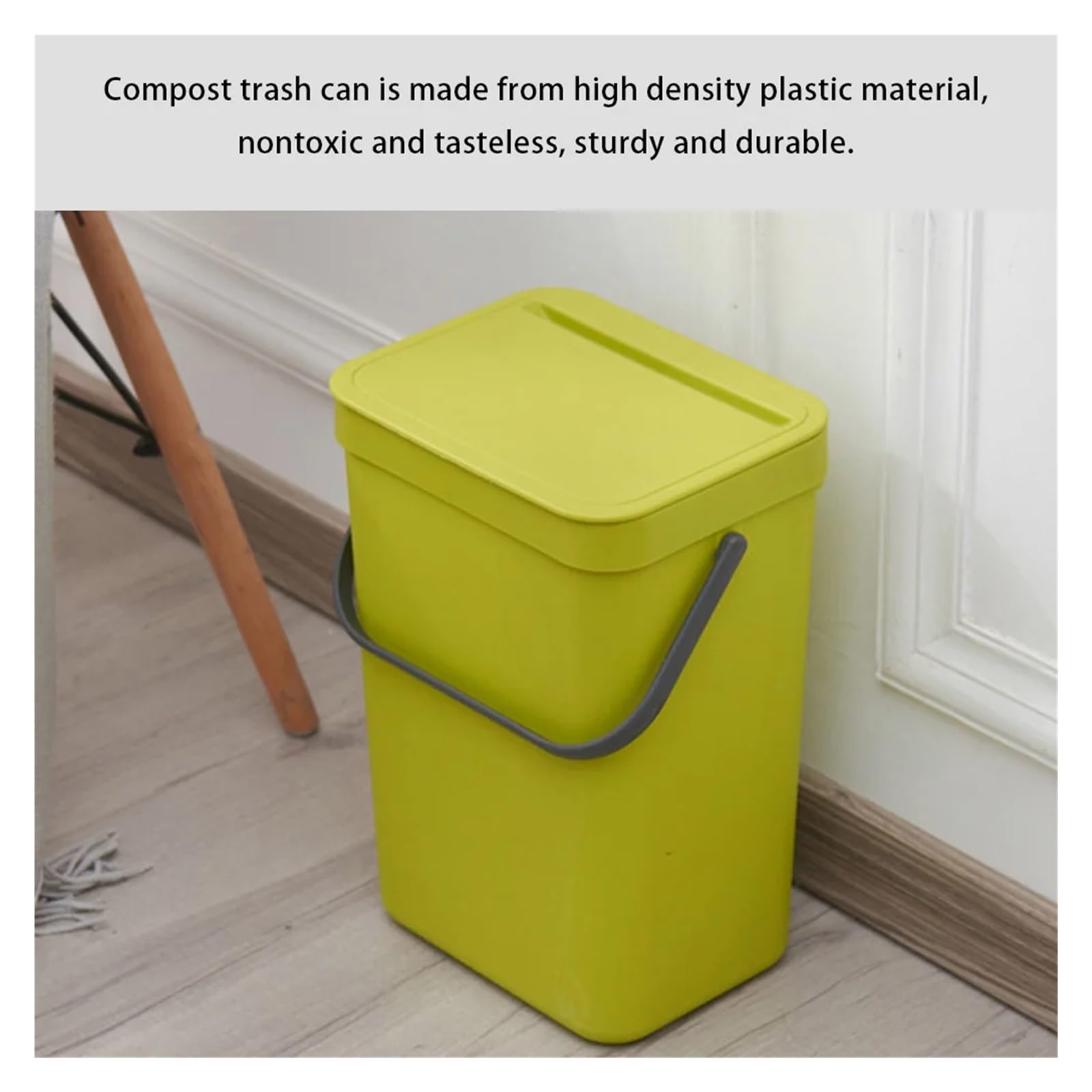 MIUYTRN Wand Hängen Mülleimer Küche Deckel Abfall Bin Breite Öffnung Wc 3L Müll Eimer Haushalt Reinigung Werkzeuge cuicui(Black)
