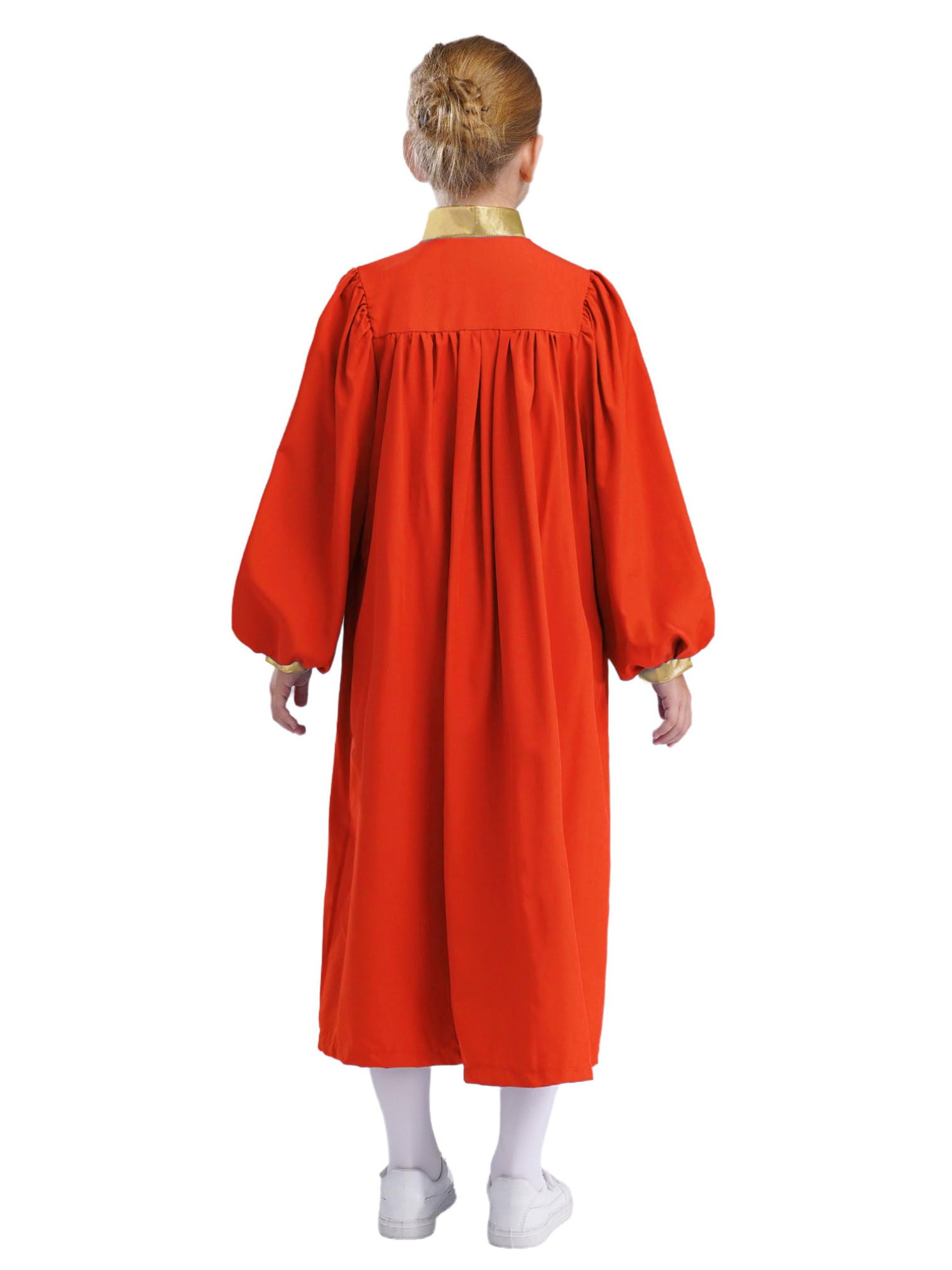 easyforever Kids Boys Girls Choir Robe Long Sleeve Abaya Kaftan Church Worship Arabic Thobe Muslim Thobe Graduation Gown Red 14 Years
