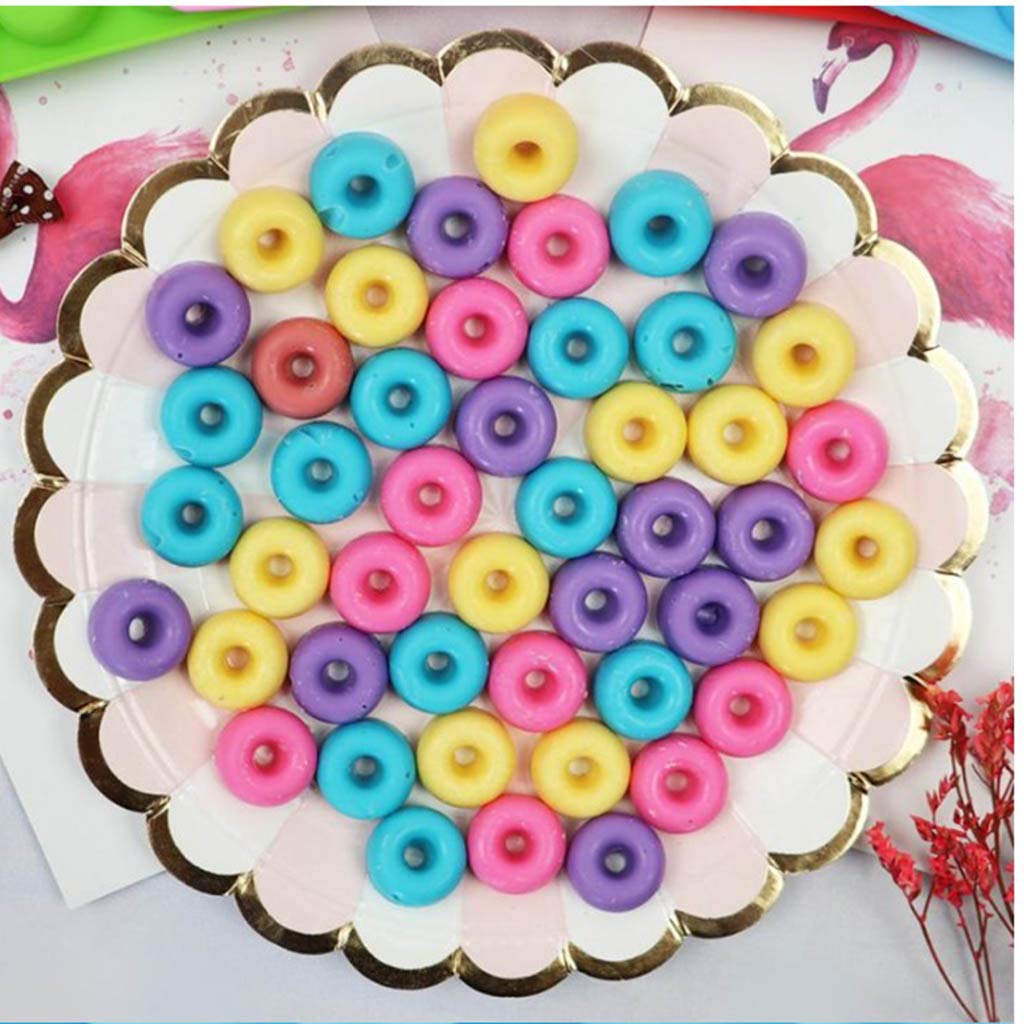 Lot de 10 moules en silicone pour mini donut, chocolat, biscuit, gâteau, 48 cavités, violet