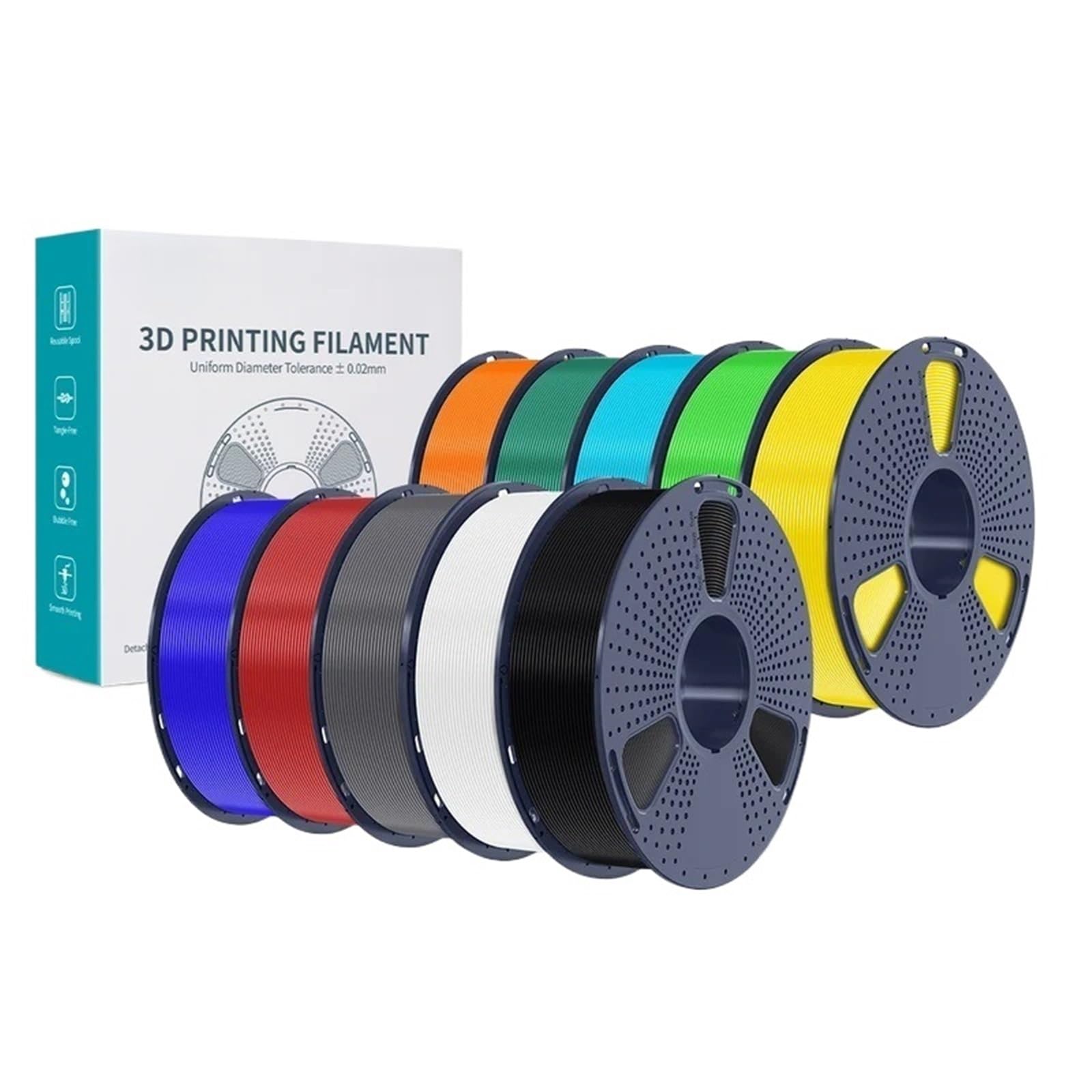 Filamento For Stampante 3D PLA Plus Da 1,75 Mm, Confezione Sfusa Da 10 Kg, Materiale Con Maggiore Resilienza In Più Colori Su Bobine Da 1 Kg(White)