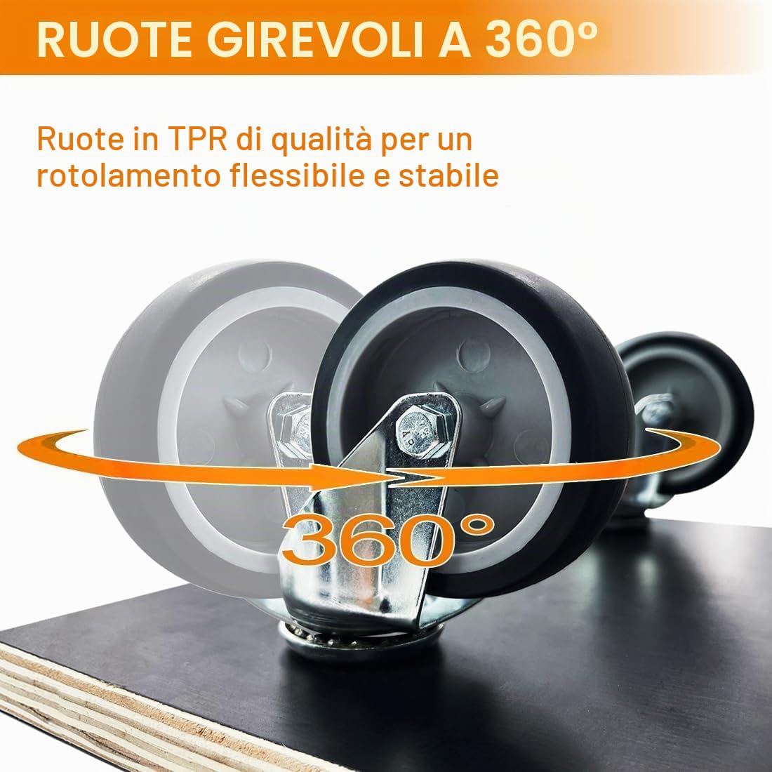 Carrello per il trasporto di mobili, 2 pezzi, 250 kg, capacità di carico in legno, 58 x 29 cm