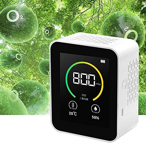 Équipement de détection de gaz CO2 Hauteur de la qualité de l'air Humidité et température Pollution intérieure LCD Écran Couleur Couleur de carbone Detectorau de gaz d'air multifonctionnel Détecteur d