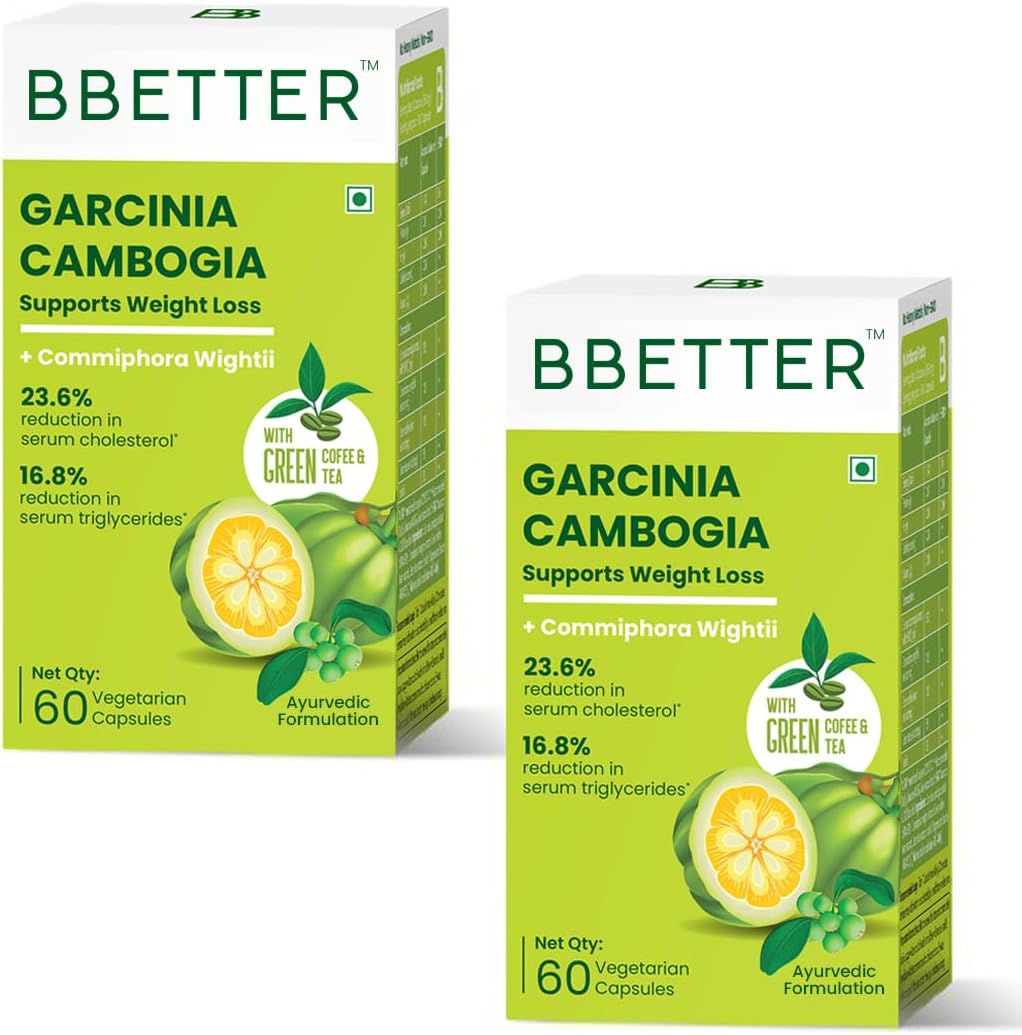 BBETTER Garcinia Cambogia For Weight Loss Tablets For Women And Men - With Green Coffee Green Tea Guggulu Extract & Inulin - Keto supplement -120 Veg capsules