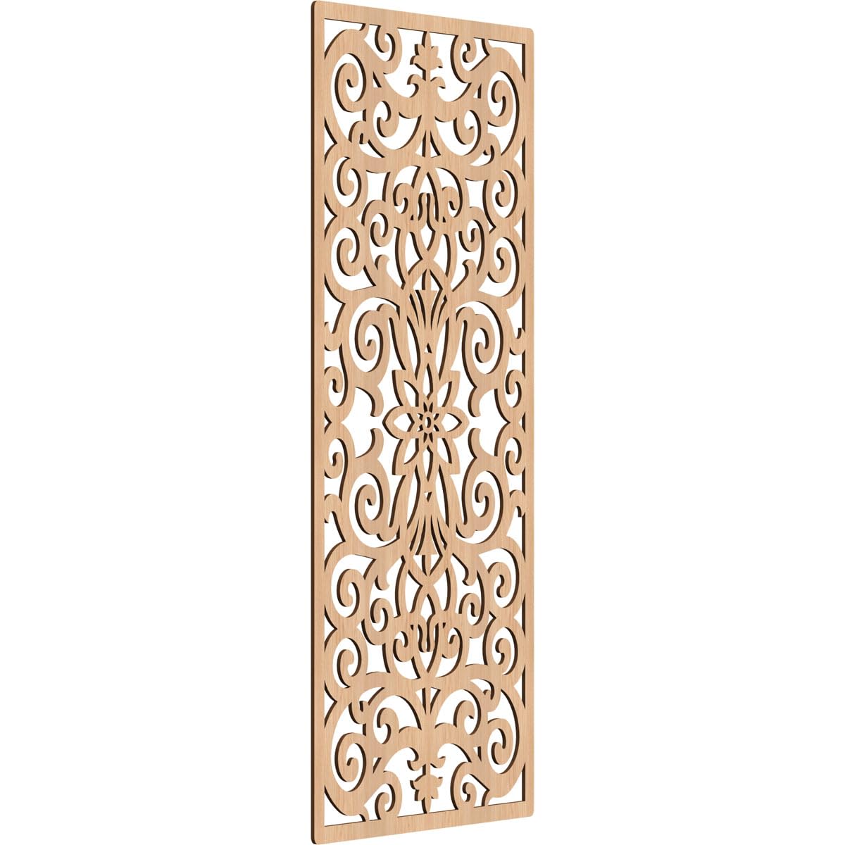 Buel Decorative Pierced Fretwork Wood Wall Panels, 25 3/8"W x 64 3/8"H x 1/4"T, Hickory