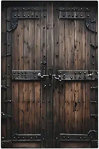 Decorative Light Switch Cover Plate Retro Brown Wood Barn Door Vintage Farmhouse 1 Gang No Device Single Blank Outlet Covers Wall Plate Cover Switchplate EFaceplate