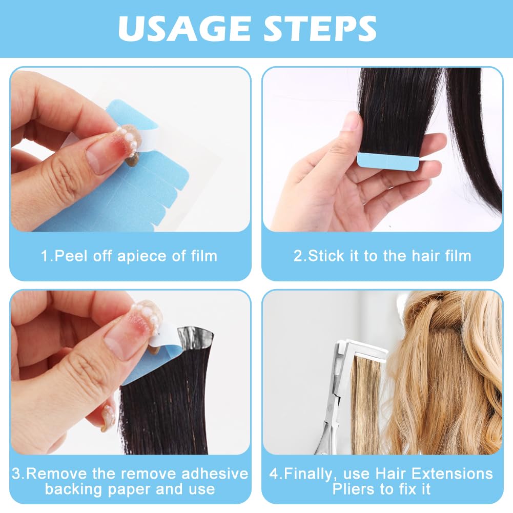 Tape In Pliers Tape In Extension Tool Kit, Tape Remover Scraper Tool,Hair Clips With Hair Extension Tapes, Flat Surface Sealing Hair Extension Plier Hair Extensions Styling Tools(Silver)