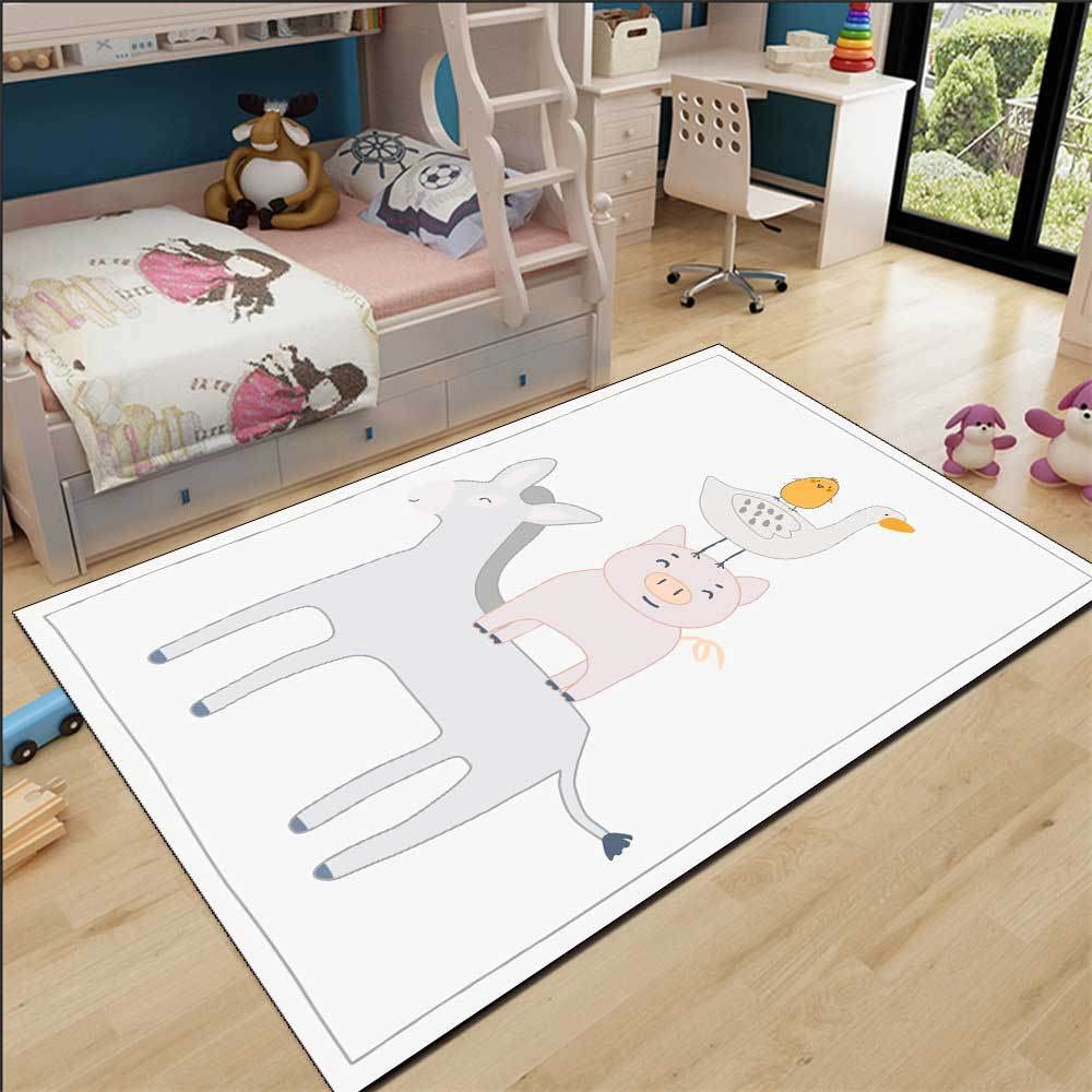Tapis de Chambre d'enfant Marelle Visage Souriant de Dessin animé, Chambre, Salle de Jeux, Jeux familiaux.-60x180cm