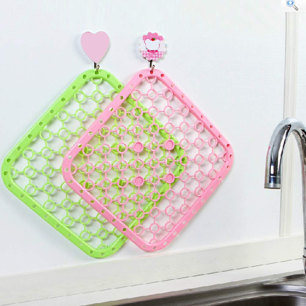Set Tappeti Lavello 4 pezzi Salva Lavandino Parabordo Scolapiatti Colorati Gomma