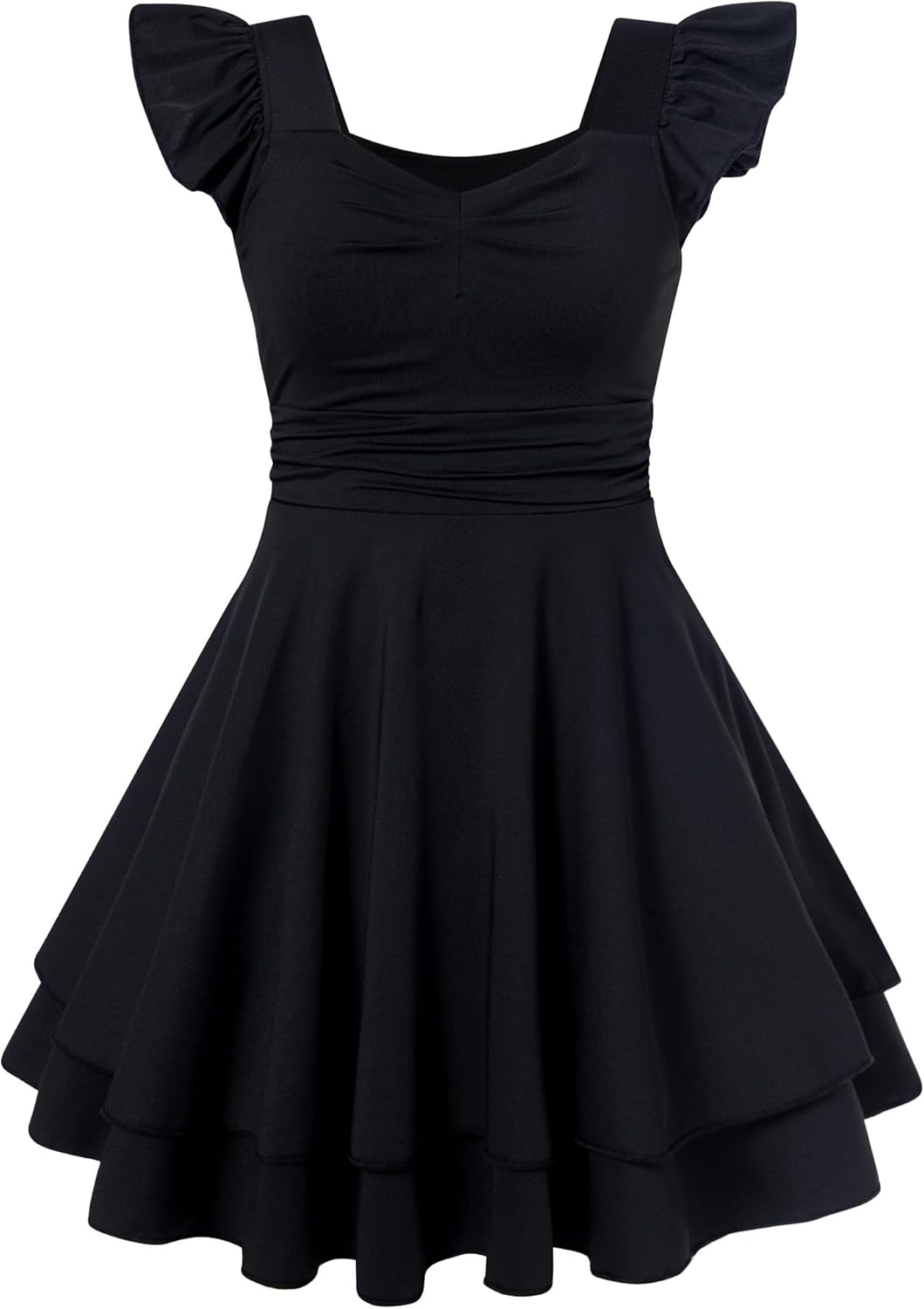 ALISISTER Girls Ruched Dresses Teens Ruffle Flowy Tiered A Line Swing Dress for Girl 7-16Y