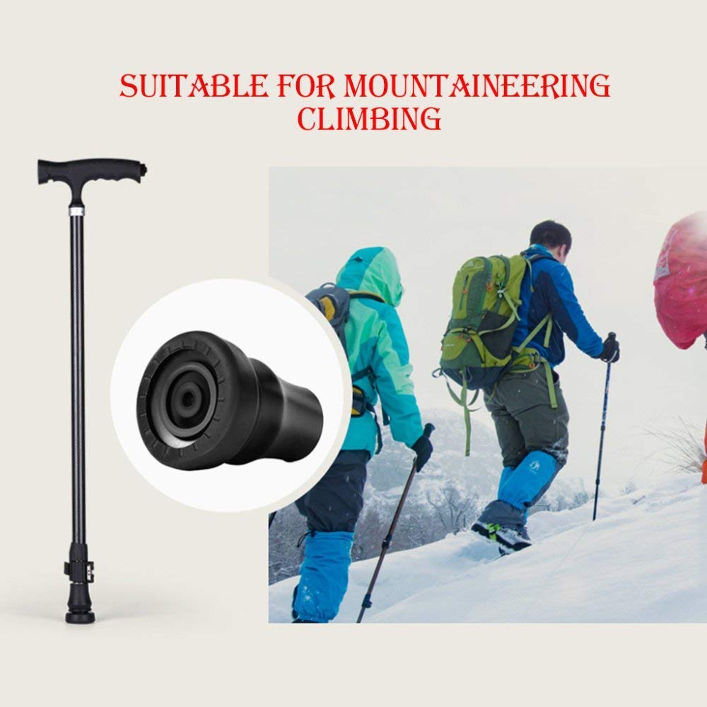 Bastón de Fibra de Carbono Bastón de Ancianos Bastón de Cuatro Patas Multiusos Antideslizante Bastón Iluminado Altura Ajustable,Muletas Times