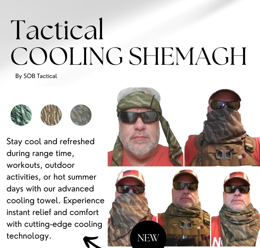 Tactical Cooling Shemagh Scarf | Sun Protection, Ultra-Absorbent, Lightweight Head Scarf For Men