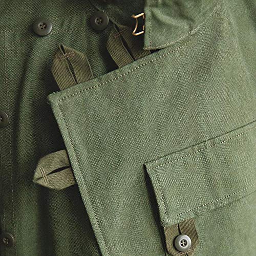 Men's WW2 Brad Army Tanker Jacket - Military WW2 Pitt Vintage Bomber Khaki Cotton Jackets for Men,4