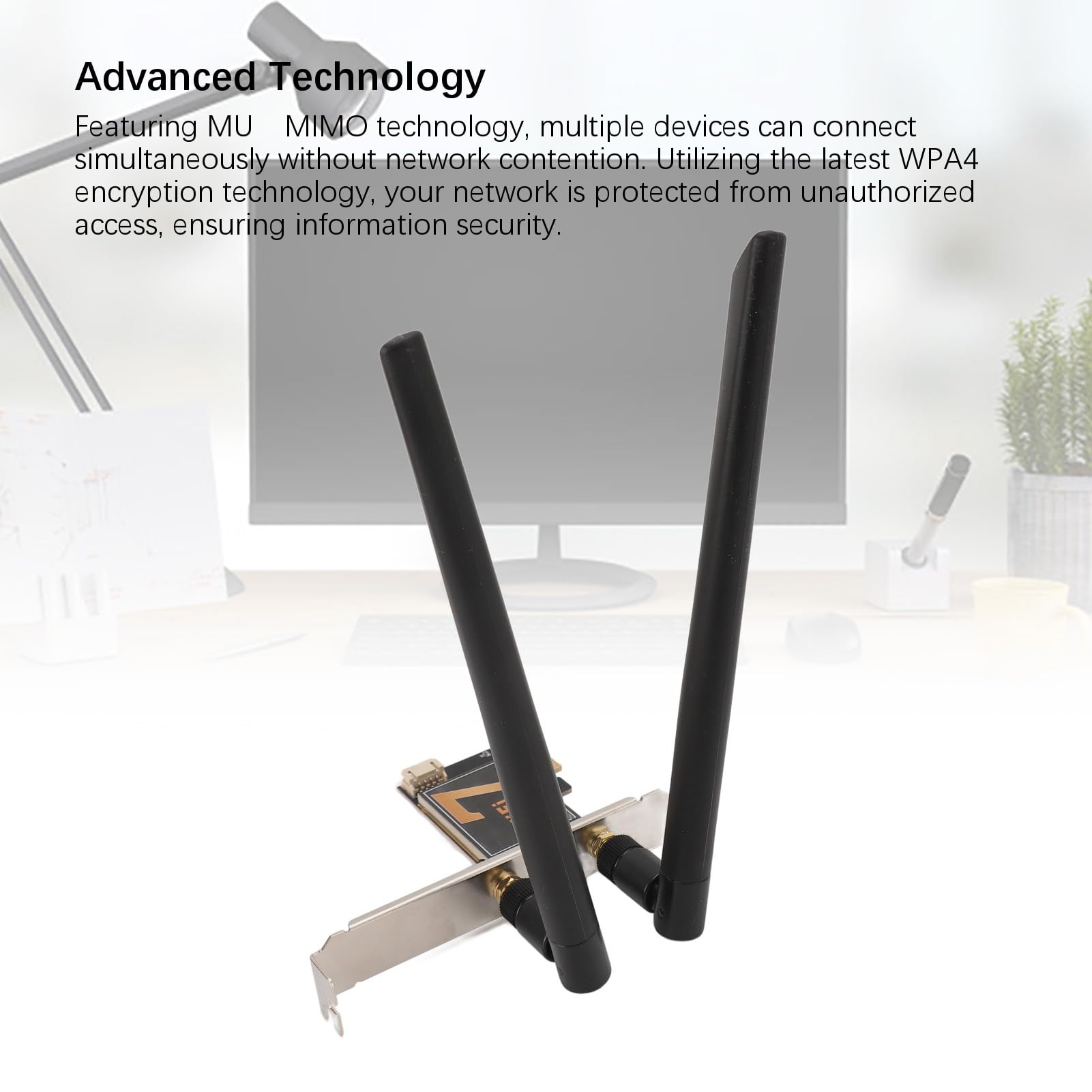 BE200NGW, Scheda WiFi PCI Ex1 con Antenna 8DB 8774Mbps WIFI7 5.4, Adattatore di Rete Wireless, per PC Desktop (base 'antenna)