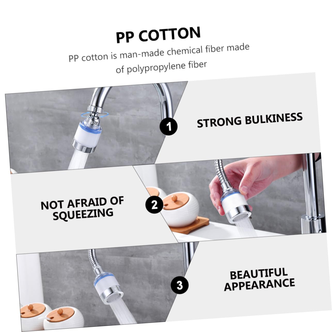 Paquete de 10 filtros de repuesto para cabezal de ducha, filtros de agua de algodón PP para eliminar polvo y sedimentos, mejora la calidad del agua y fácil mantenimiento para la experiencia de baño en