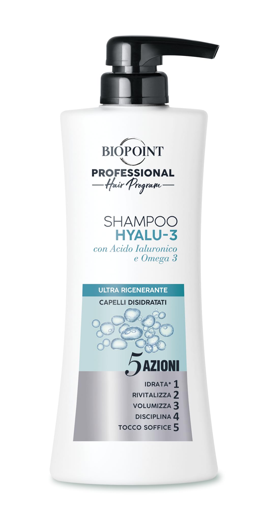 Biopoint Professional Hair Program HYALU-3 Ultra regenerujący zestaw do włosów, zawiera szampon 400 ml + odżywkę 350 ml, zapewnia witalność i dobre samopoczucie suchym, odwodnionym włosom