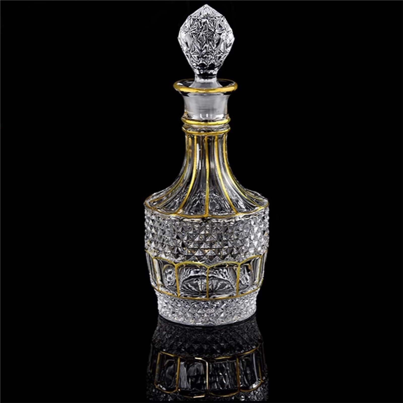 Decanter per Vino Rosso Whisky Decanter con incisione a diamante, elegante bottiglia di liquore in vetro for arredamento Decantatore