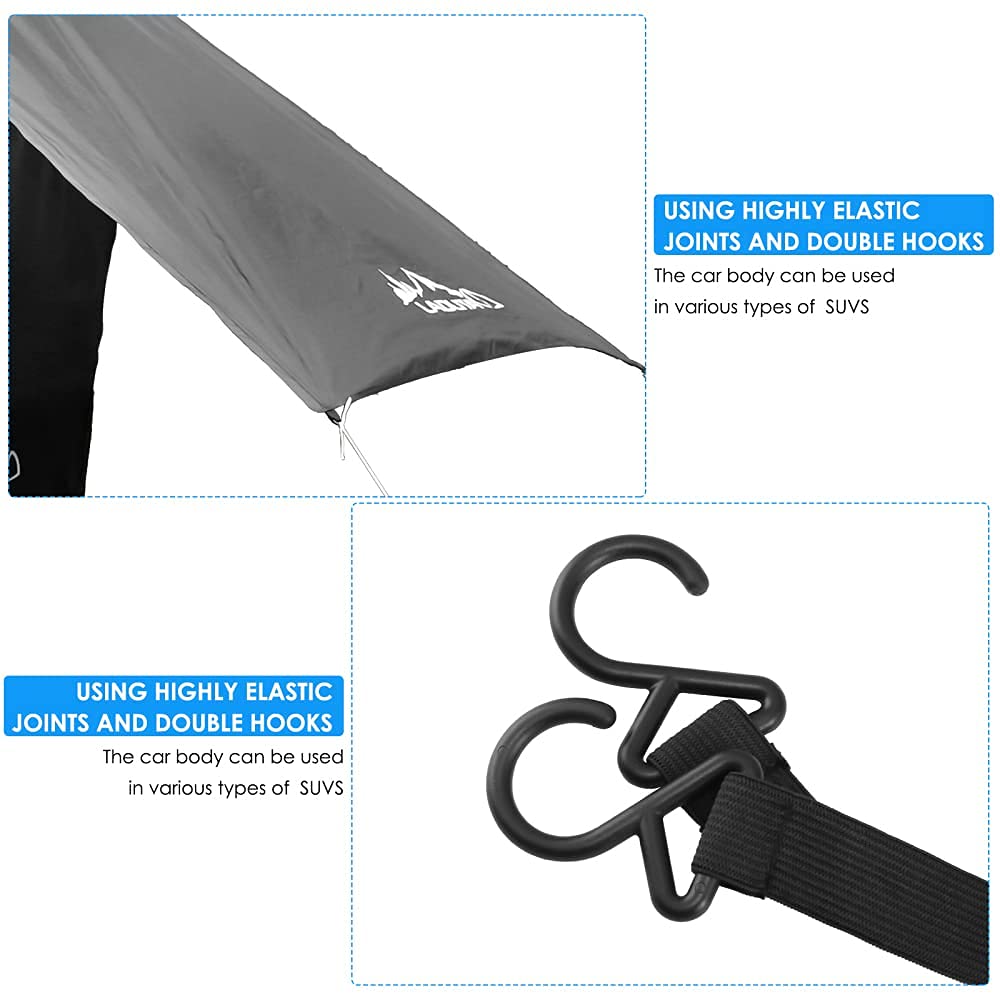 GJCrafts Tente de hayon de Voiture, Imperméable,Coupe-Vent,Résistante aux UV,Anti-Moustique Tente de Camping d'automne pour Le Camping de Barbecue, Faire de la pêche pour Divers modèles de SUV