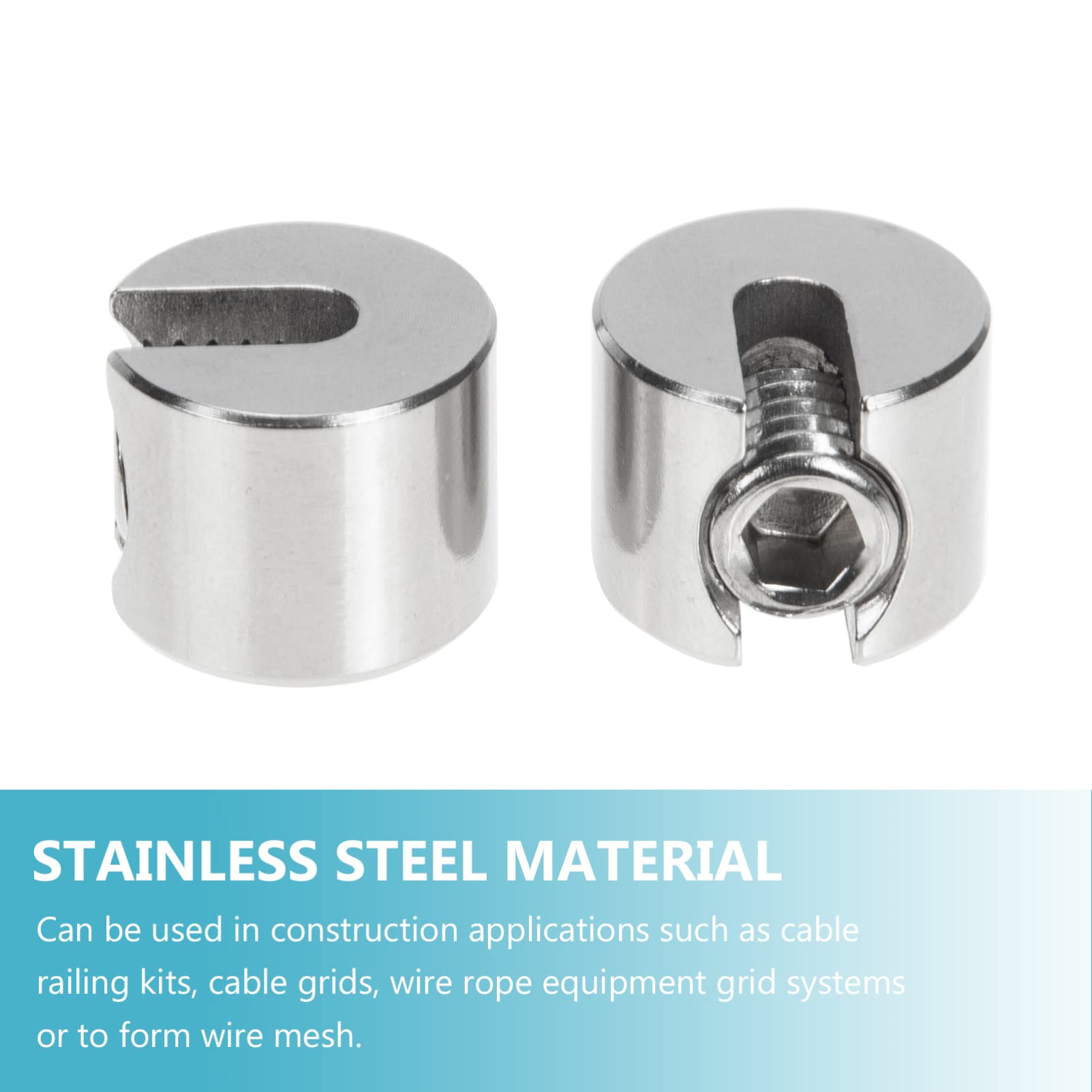 CIYODO 6 Pcs Wire Rope Clamp Steel Wire Rope Clip Steel Wire Rope Fittings Wire Rope Wire Clamp Steel Rope Clamp Rope End Fasteners for Wire Rope Cable Clamp 316 Stainless Steel Silver