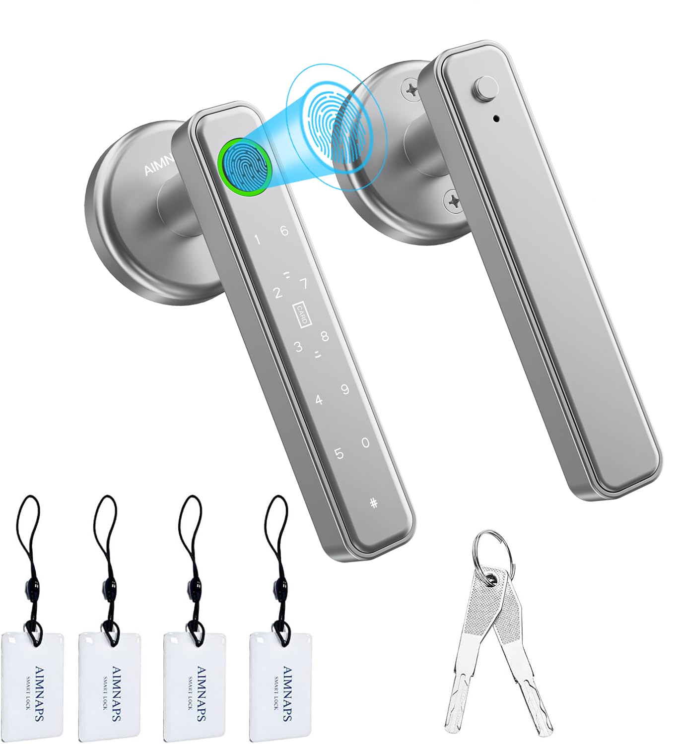 Photo 1 of AIMNAPS Smart Fingerprint Door Lock - Keyless Entry Knob (Silver)