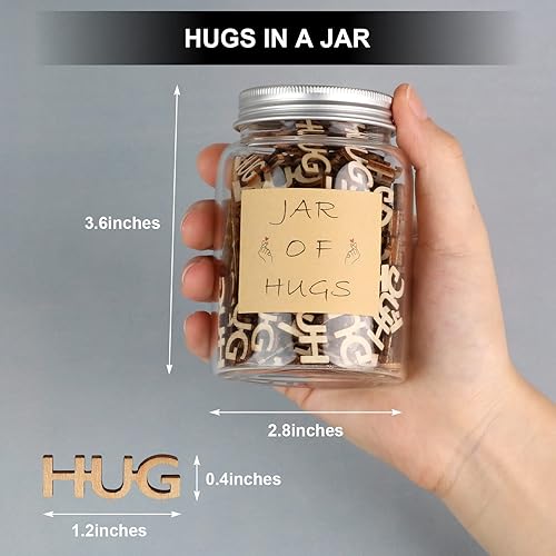 Miniatura 7 de Abrazos en un frasco, pieza de letras recortadas de madera, regalos para Navidad, día de Acción de Gracias, día de San Valentín, cumpleaños, día de