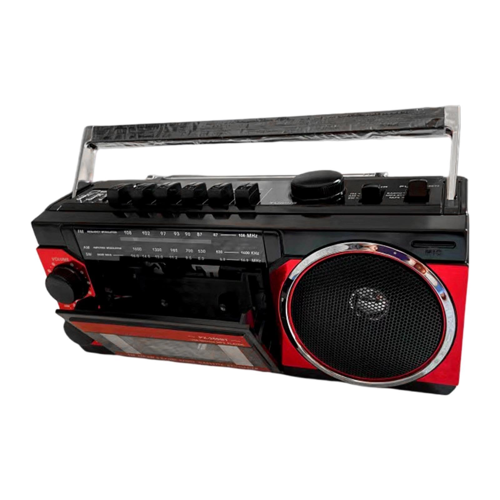 Reproductor de Casete de Radio con decoración Retro, Altavoz Incorporado, Multifuncional, Compacto, para Grabar música, Regalo para Parques,