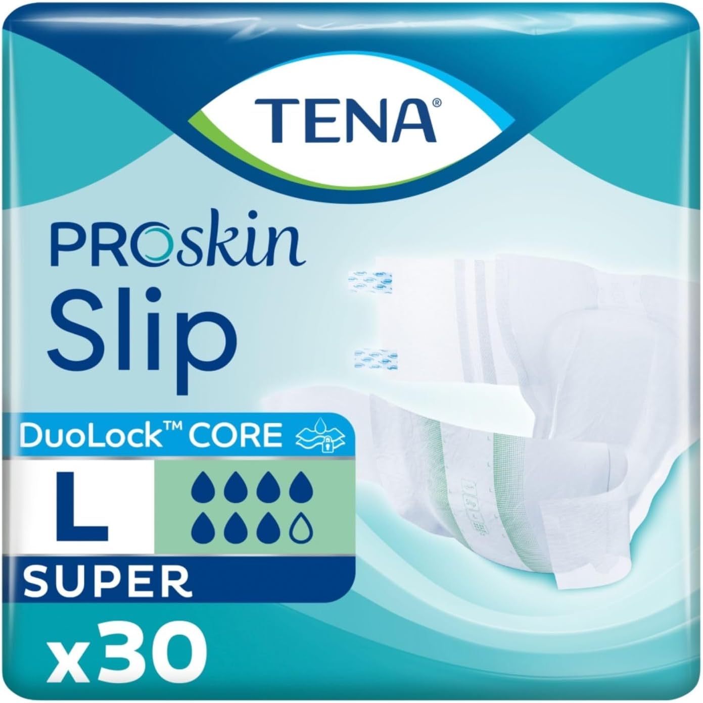 TENA ProSkin Incontinence Slip Plus Large, 30 Count