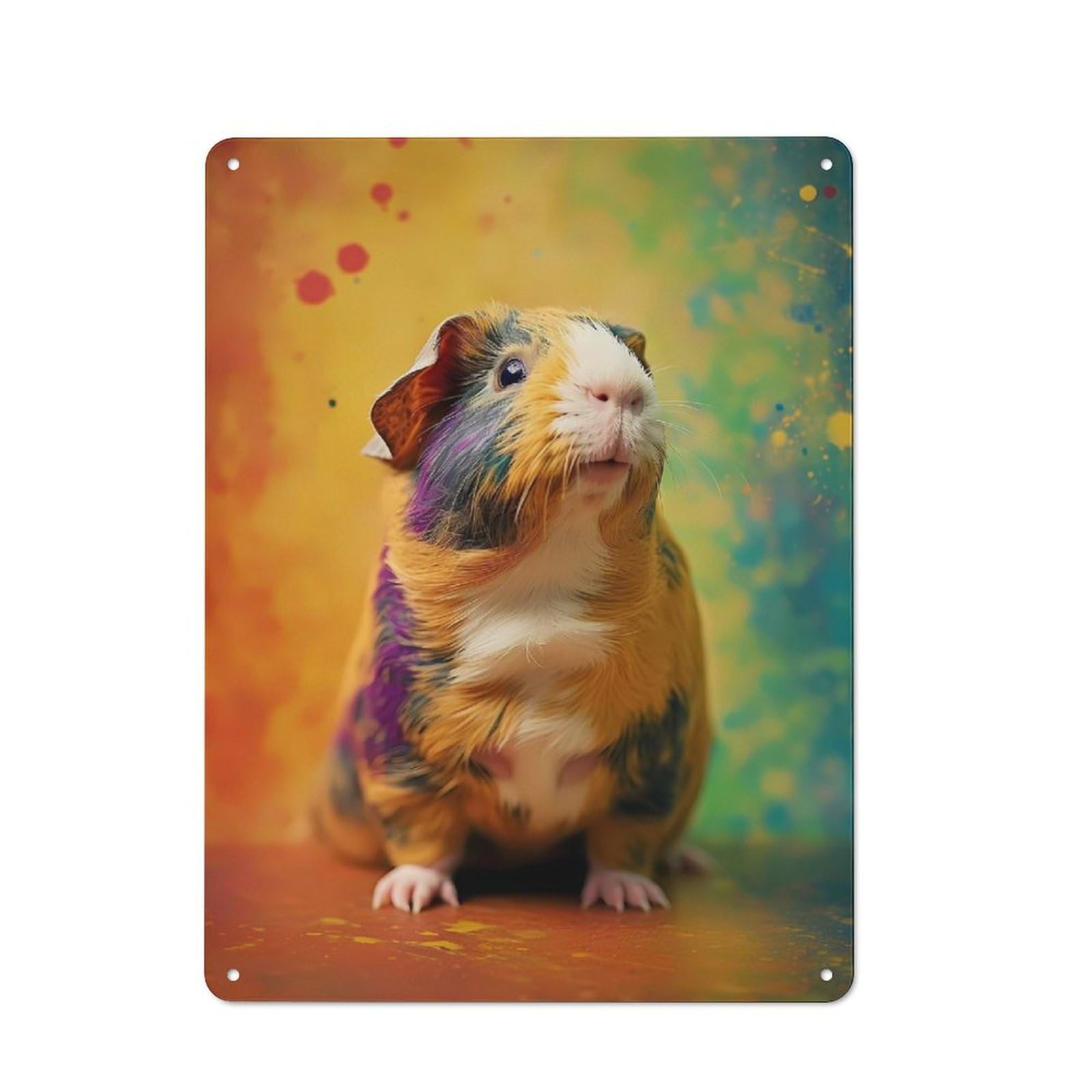 Junmoney Guinea Pig Animals Country Vintage Metal Wall Decor 40X30cm, Farmhouse Metal Sign For Kitchen, Cottage, Porch Or Garden Room