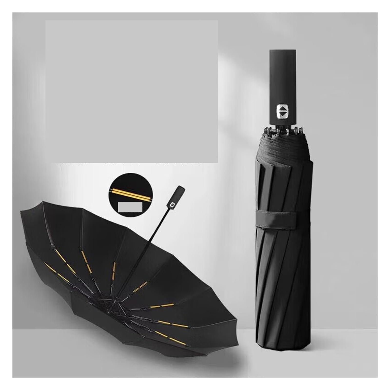 RENEESME Umbrellas for Rain 12 Double Bone Automatic Umbrella Parasol Sun Umbrella Strong Umbrella for Wind and Rain(A)