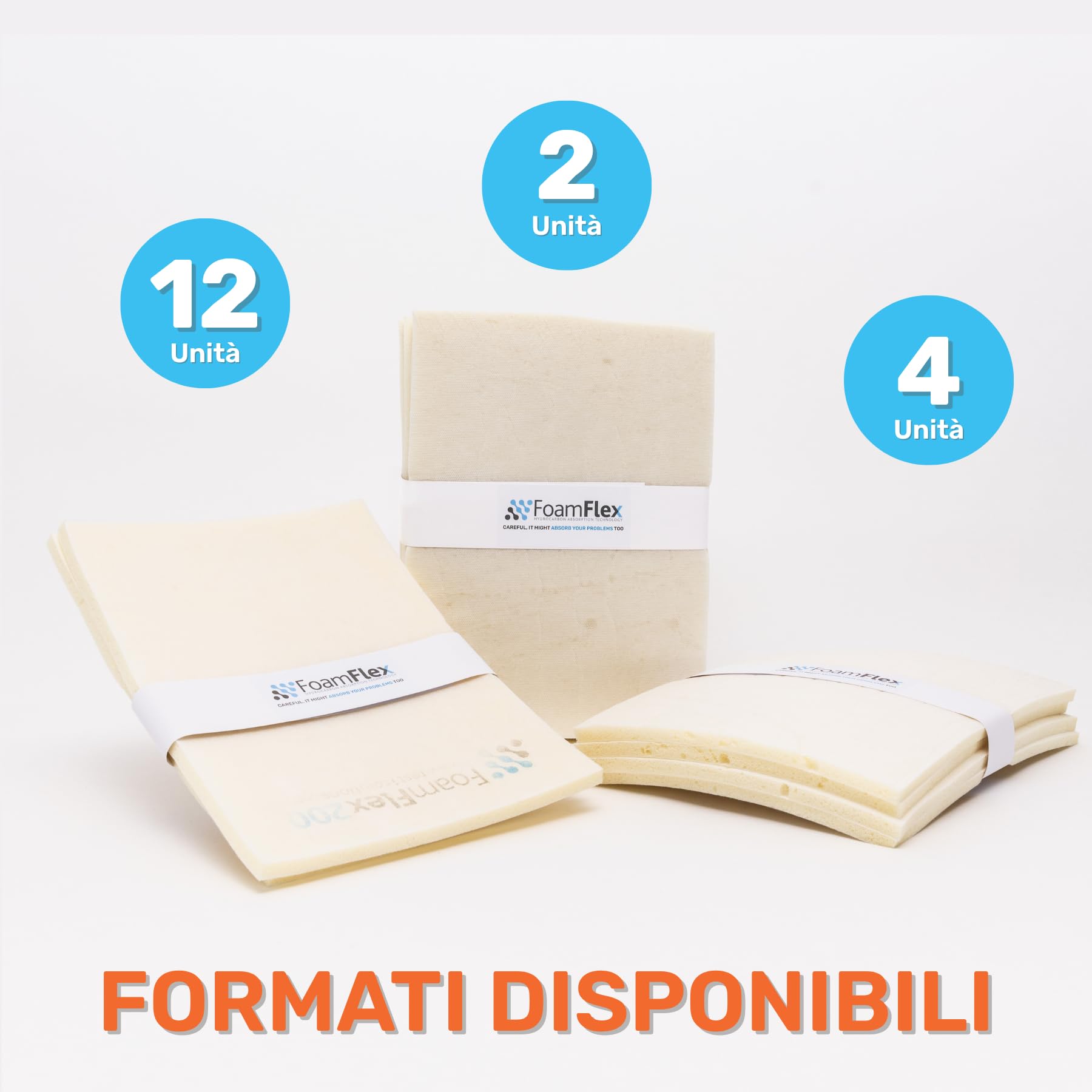 Kit da 2 Spugne Oleoassorbenti e Idrorepellenti, 33 x 24 cm H 1 cm, Riutilizzabili, per Pulizia di Oli e Liquidi