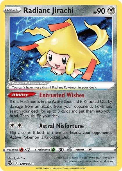 Pokemon – Radiant Jirachi – 120/195 – Silver Tempest – Holo Foil Card
