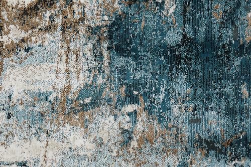 Image of Super Soft Art Collection Abstract Modern Classical Design Carpets Highest Density Silk Carpets for Home Living Room Bedroom /Hall (5x7 feet (150 x 210 cm) Multi Vintage F)