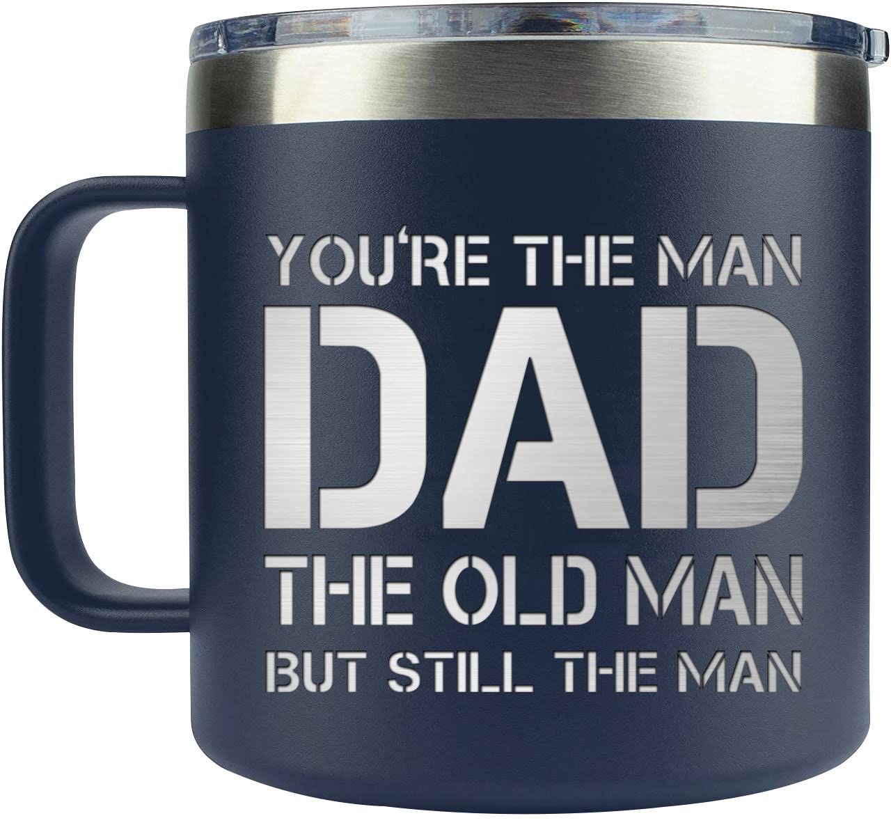 Gifts for Dad - 14 oz Stainless Steel Insulated Coffee Mug with Lid - Fathers Day Birthday Gifts for Dad from Daughter Son, Mens Birthday Gift Ideas