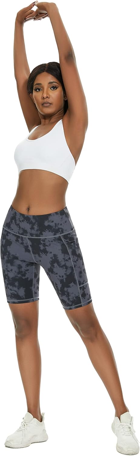 RAYPOSE Womens Biker Shorts with Pockets Tummy Control Plus Size Yoga Shorts Women Printed Workout Pants - Image 6