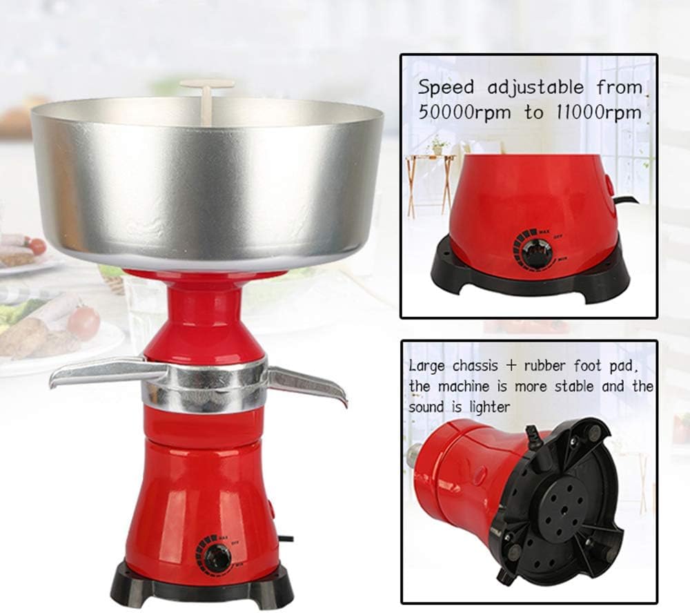 Separatore Centrifugo Elettrico Per Panna Da Latte Fresco, 21 Galloni/h, 80 L/h, Per Latte Di Capra, Mucca O Altri Latticini, Corpo In Metallo Da 12 Litri, Velocità Regolabile, Macchina Per La