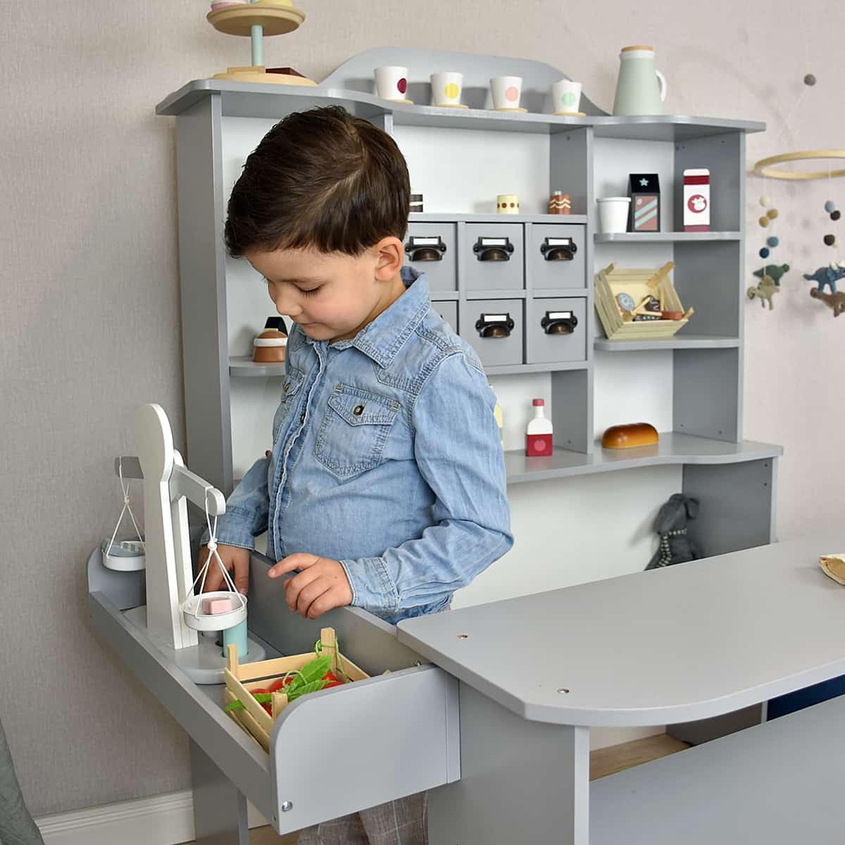 Roba Kaufladen aus Holz - Großer Kaufmannsladen für Kinder - Marktstand - Shop