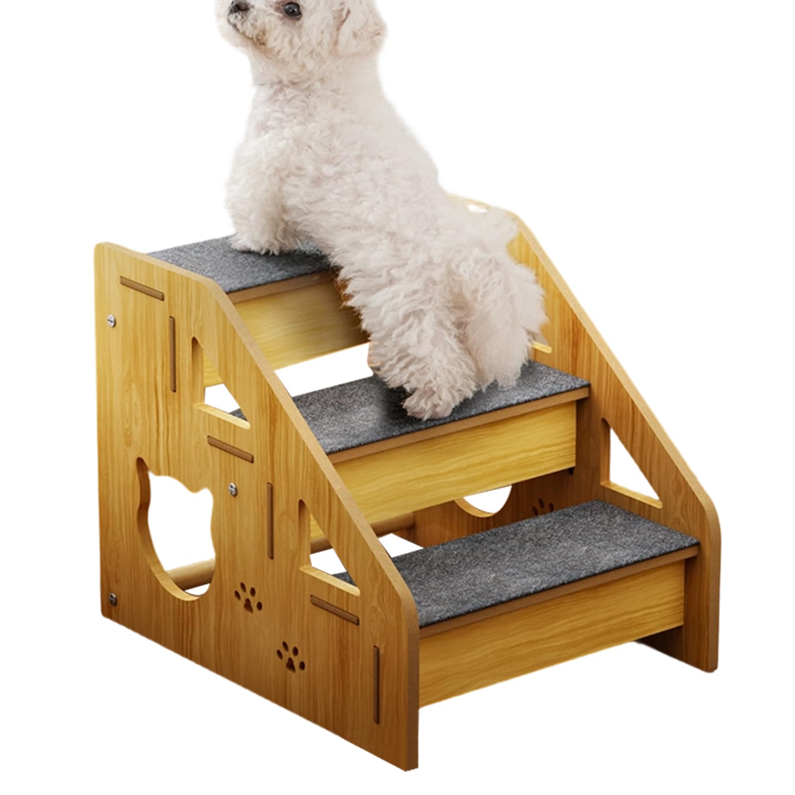 Escaleras de Perros Escalera de Madera para Mascotas | Escalones de 3 peldaños para cama de perro Para perro pequeño gato mayor sofá jardín terraza