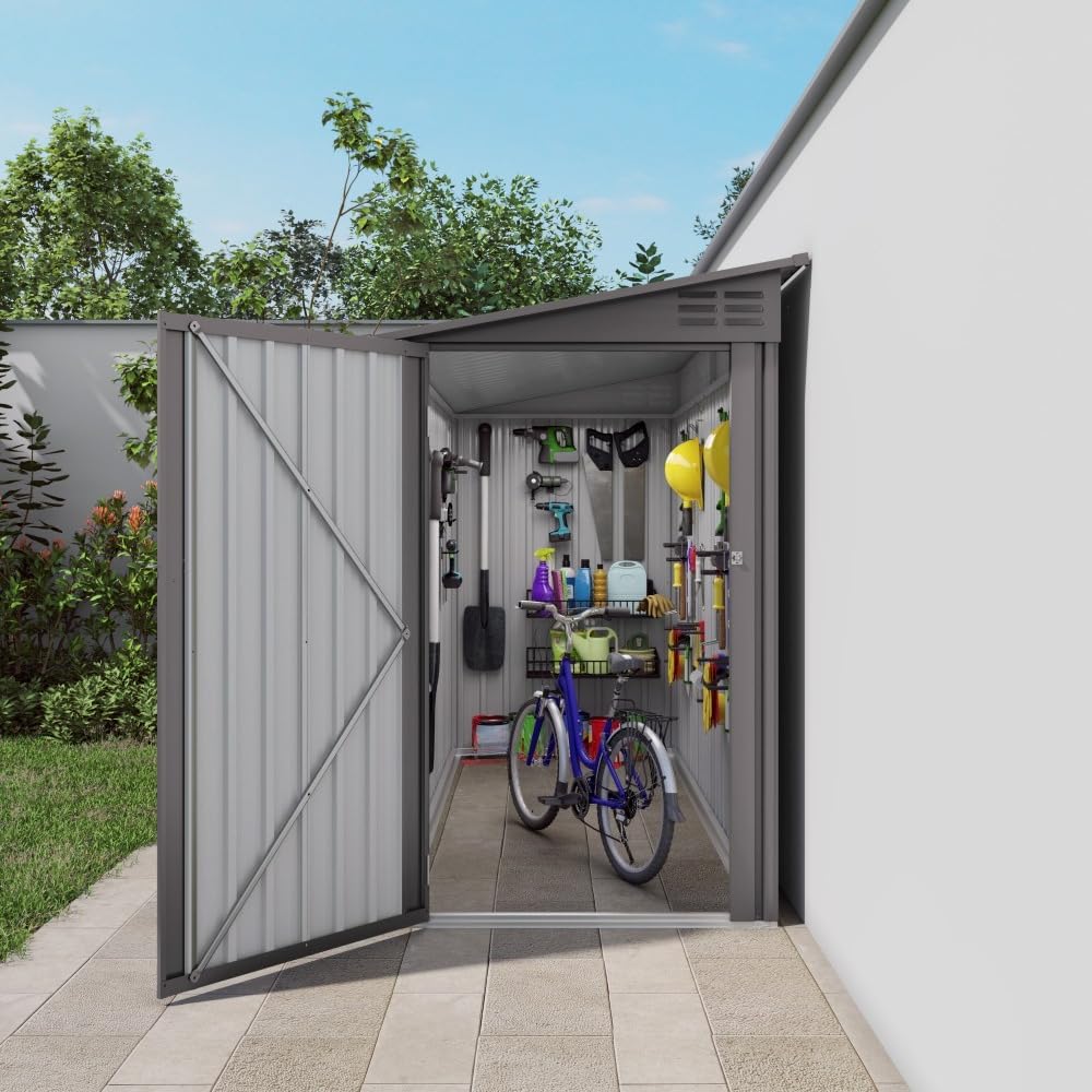 Premium Heavy-Duty Metal Carport with Galvanized Steel Roof and Reinforced Frame for Outdoor Vehicle and Equipment Shelter (Gray + Metal-1)