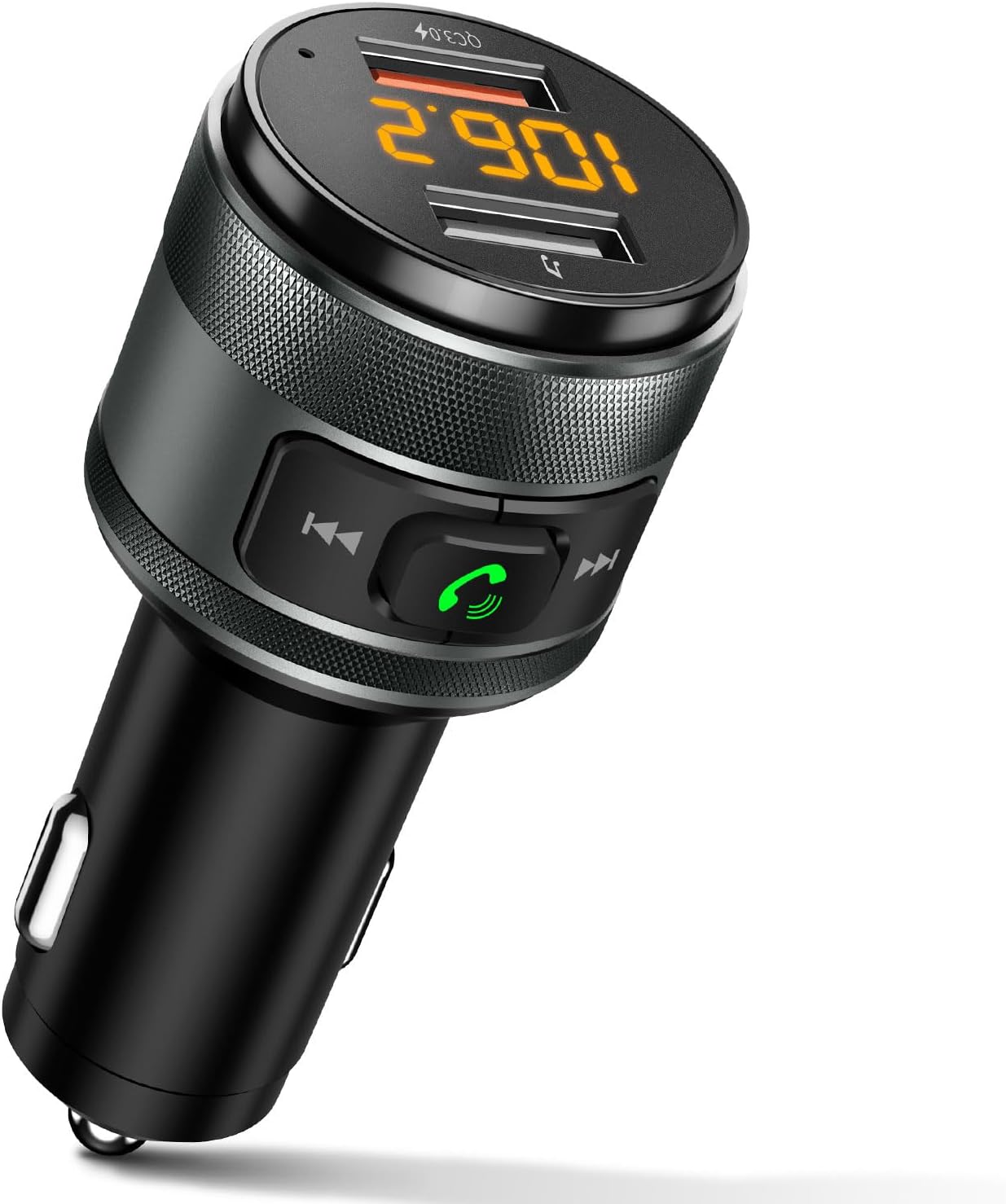 IMDEN Bluetooth 5.4 FM Transmitter for Car, MP3 Music Player Wireless Radio Adapter Kit with QC 3.0 Fast Charger, Hands-Free Calling, Supports USB Drive for 12V/24V Vehicles