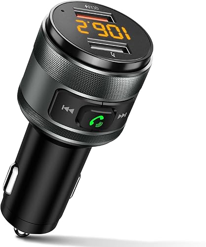 Bluetooth 5.3 FM Transmitter for Car, 3.0 Wireless Bluetooth FM Radio Adapter Music Player FM Transmitter/Car Kit with Hands-Free Calling and 2 USB