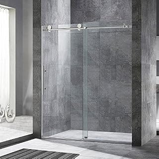 WOODBRIDGE Frameless Sliding Shower Door, 56"-60" Width, 76" Height, 3/8" (10 mm) Clear